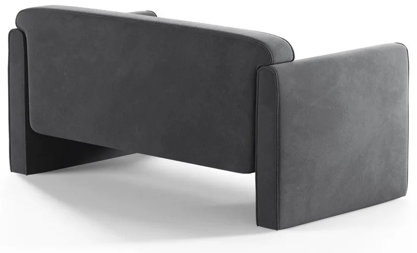 Sivá zamatová pohovka 140 cm Abby – Micadoni