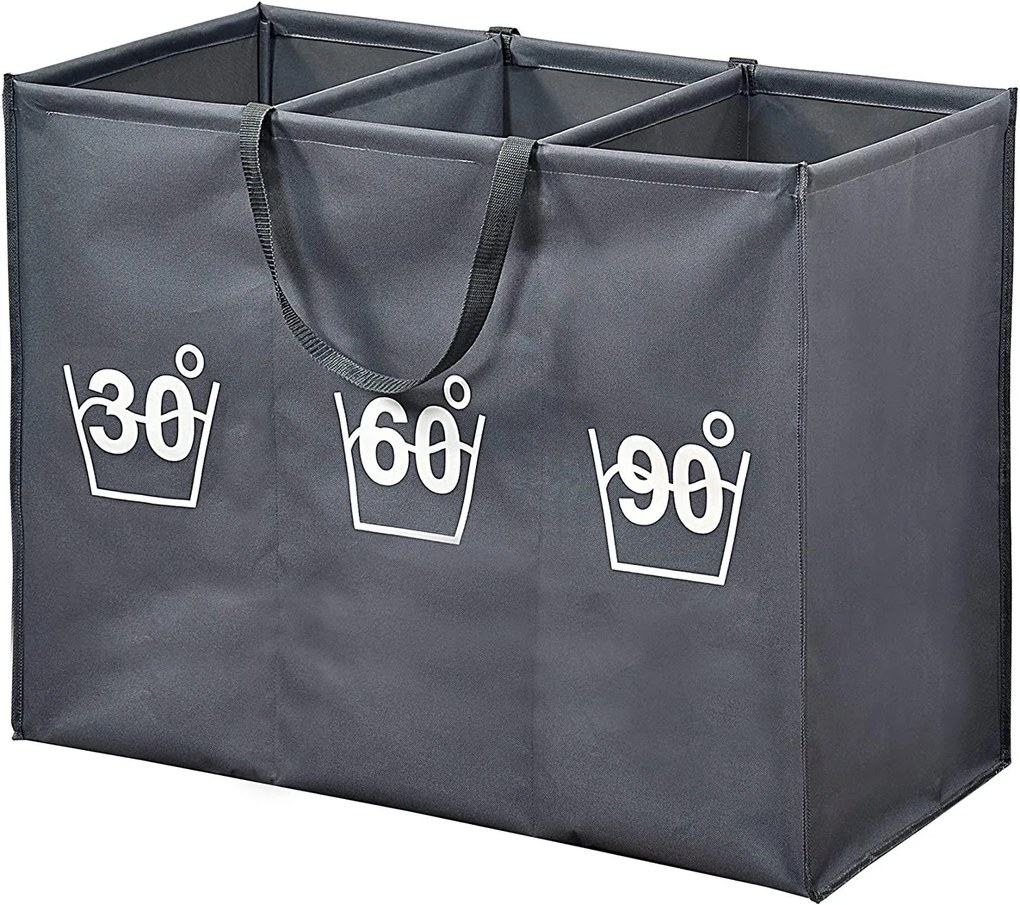 Kesper Textilný kôš na špinavú bielizeň a jej triedenie 30/60/90 s úchytmi na jednoduchý prenos