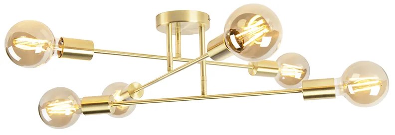 Inteligentné stropné svietidlo v štýle Art Deco mosadz vrátane 6 WiFi G95 - Sydney