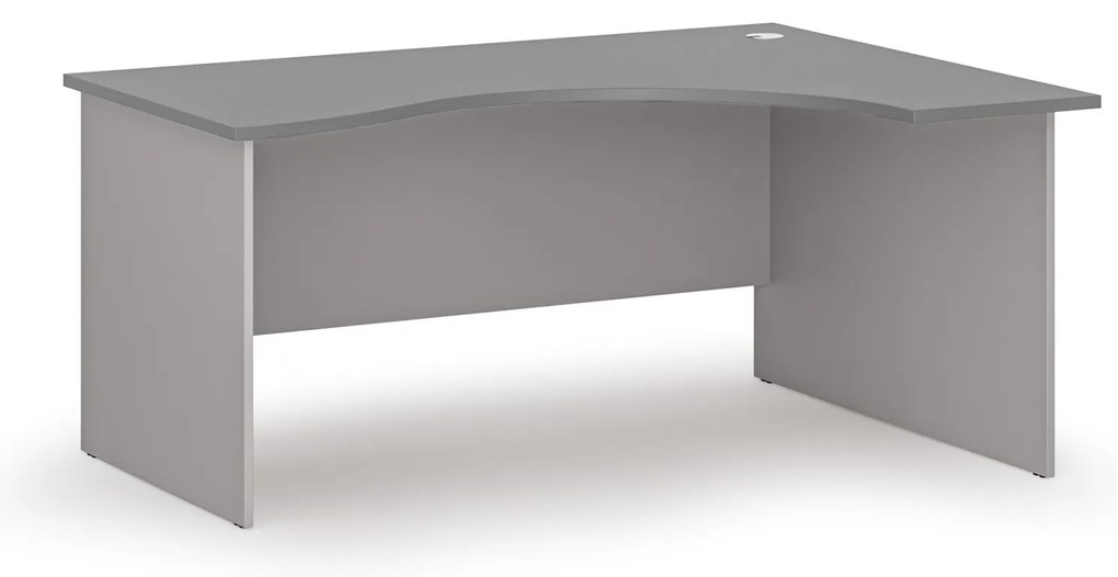 Ergonomický kancelársky písací stôl PRIMO GRAY, 160x120 cm, pravý, sivá/grafit