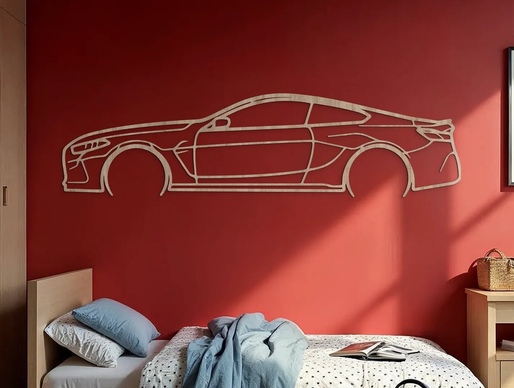 drevko Drevená nálepka na stenu BMW M8 Competition Rozmer obrazu: 22,5 x 86 cm, Farba dekorácie: Čierna