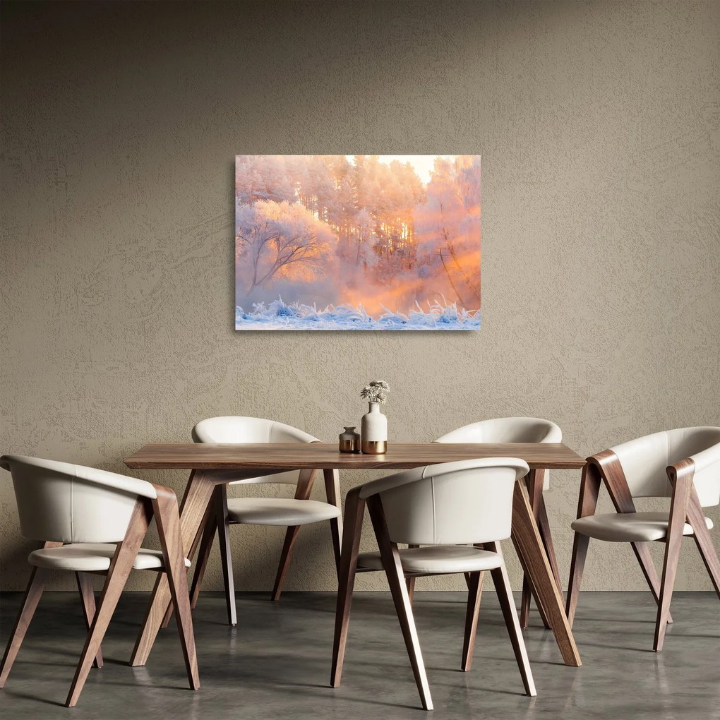 Sklenený obraz - Mrazivé svitanie (70x50 cm)