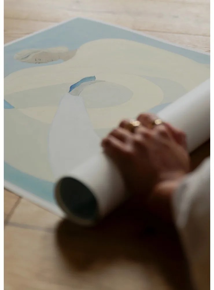 Plagát 70x100 cm Hold You - Blue – Sofia Lind – The Poster Club