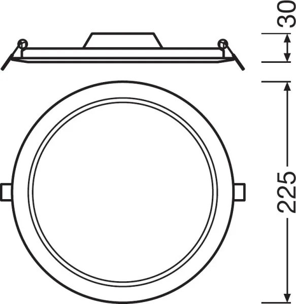 Zapustený 18W 6500K DOWNLIGHT Slim LED panel DN210 LEDVANCE round