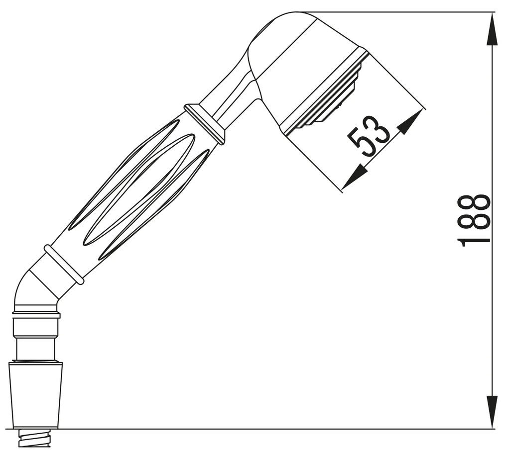 Aqualine Aqualine, VICTORIA ručná sprcha, 188mm, mosadz/chróm, VC101