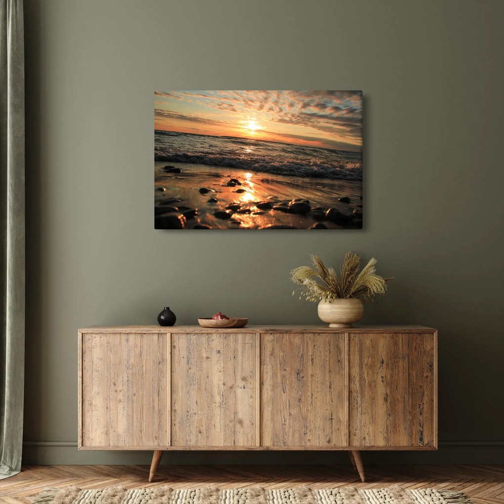 Obraz - Západ slnka pri oceáne (90x60 cm)