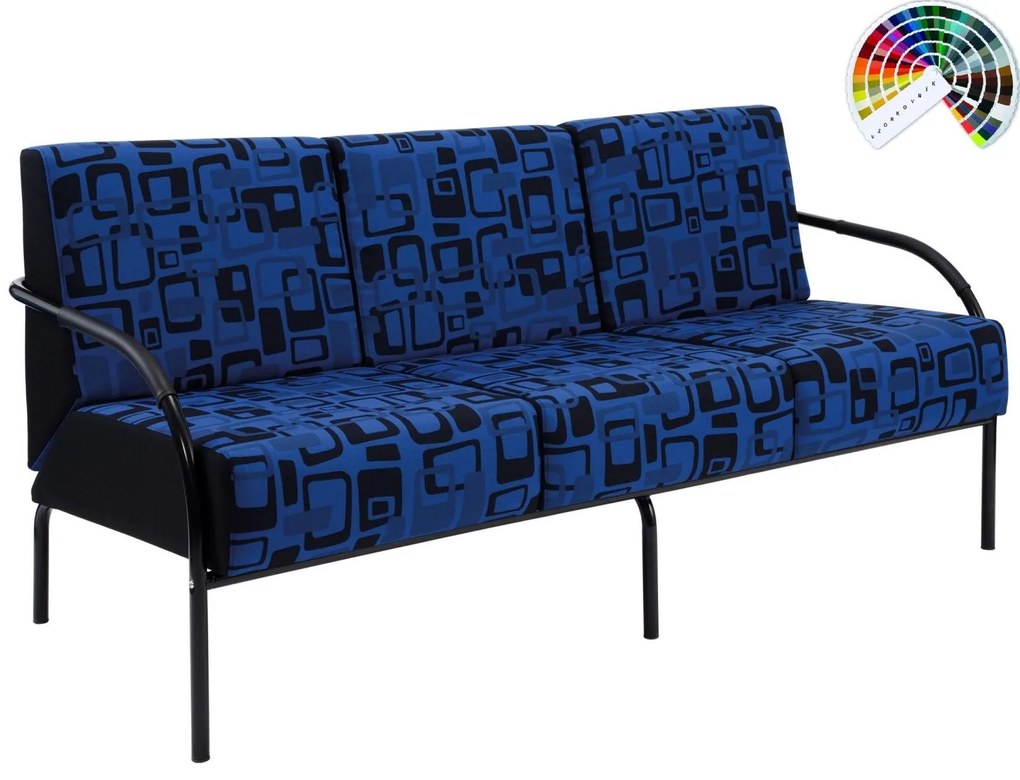 Kancelárska sedačka SALMA 3-sedák čalúnenie KOŽENKA Valencia, Silvertex