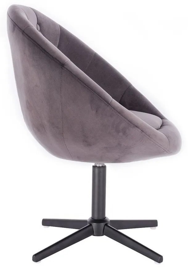 LuxuryForm DESIGN Kreslo VERA VELUR na čiernom kríži - tmavosivé