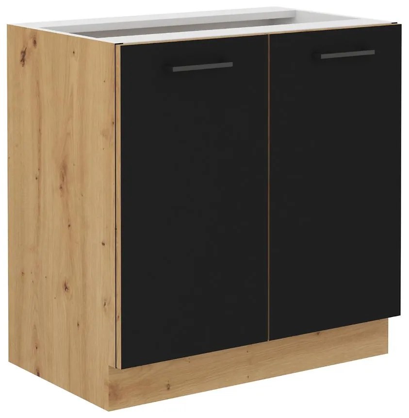 Skrinka do kuchyne Modena 80d 2f bb čierny/dub artisan