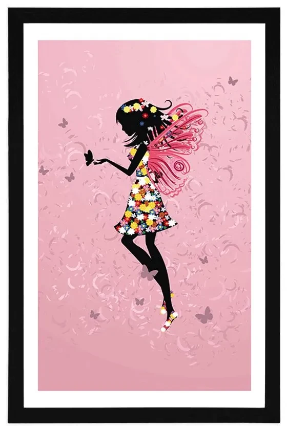 Plagát s paspartou ríša víl - 30x45 black