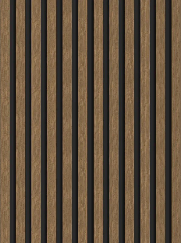 Mexen Lam-B, akustické stenové lamely 275 × 30 cm, HDF doska 4 mm, technická dyha, orech prírodný, S100-275307-3015-016