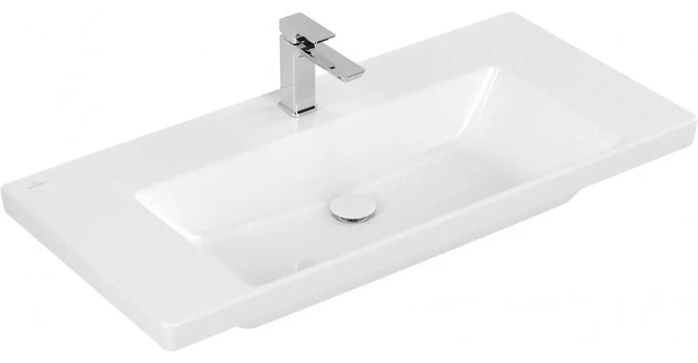 VILLEROY &amp; BOCH Subway 3.0 umývadlo na skrinku s otvorom, bez prepadu, 1000 x 470 mm, biela alpská, s povrchom CeramicPlus, 4A70A2R1