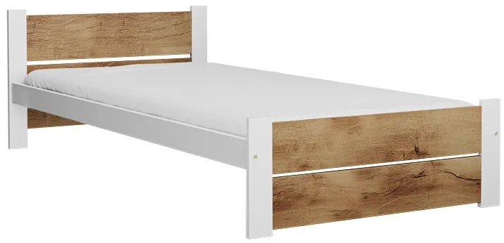 Posteľ IKAROS DOUBLE 90 x 200 cm, dub artisan/biela Rošt: Bez roštu, Matrac: Matrac DELUXE 10 cm