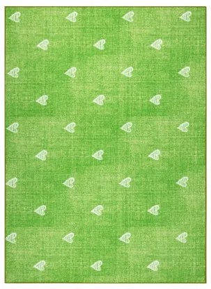 Metrážny koberec HEARTS zelený