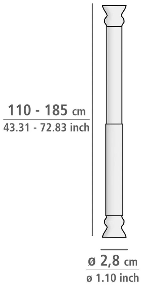 Biela tyč na sprchový záves 110 - 185 cm – Wenko