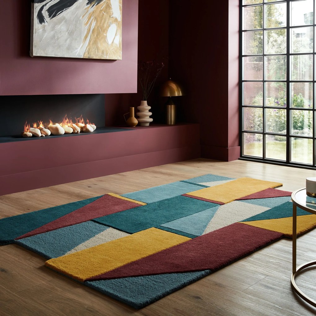 Flair Rugs, Ručne všívaný kusový koberec Abstract Shuffle Shaped Multi, 200x290, viacfarebná, chodba / predsieň