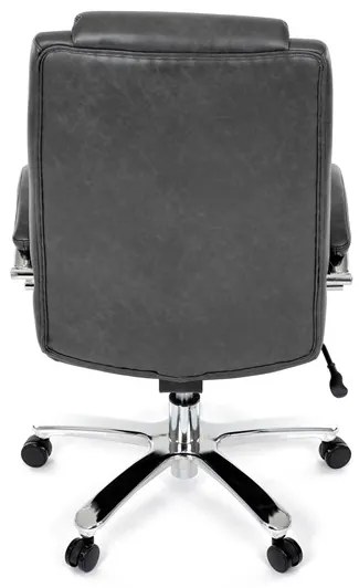 Kancelárske kreslo RYZAR — ekokoža, sivá, nosnosť 150 kg