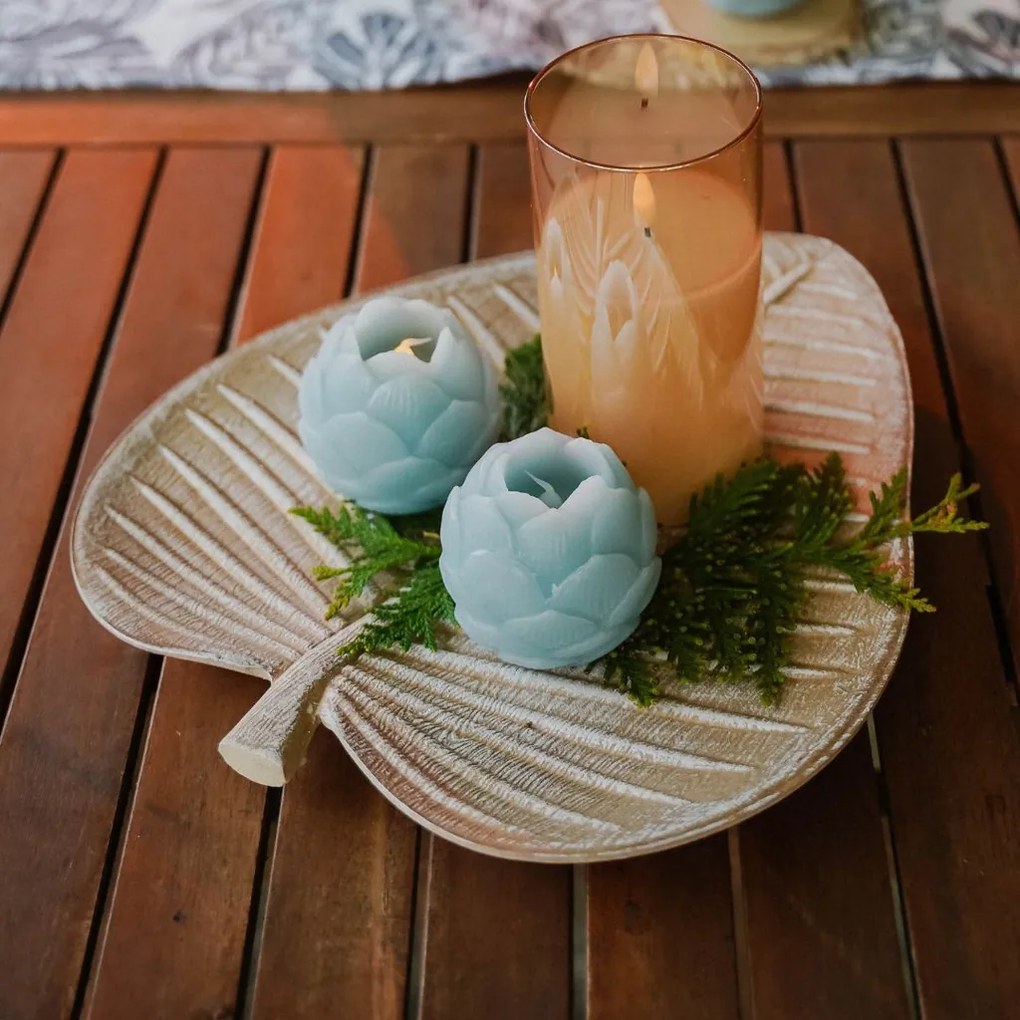 SIRIUS LED sviečky lotosové kvety DIA, sada 2 ks, modrá