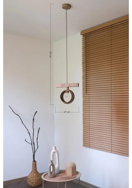 Duolla - Luster na lane IRONLINE 1xE27/15W/230V borovica dub/béžová