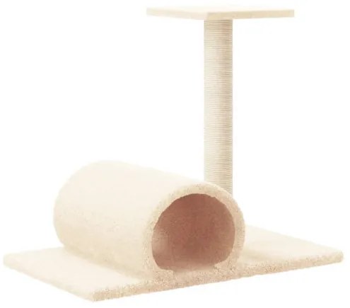 vidaXL Škrabadlo pre mačky s tunelom krémové 60x34,5x50 cm-