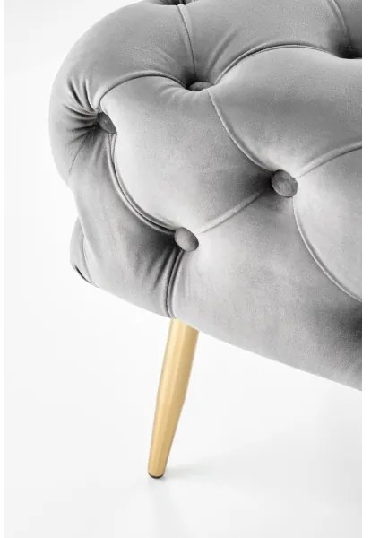 Prešívaná lavica ATHENA 40x100 cm šedá/zlatá