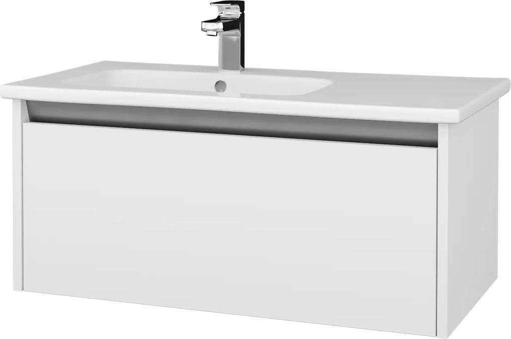 Dřevojas - Kúpeľňová skriňa BONO SZZ 90 (umývadlo Euphoria) - N01 Bílá lesk / N09 Bílá mat (203689)