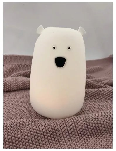 LED RGB Detská dotyková lampička BEAR LED/0,8W/5V biela + USB