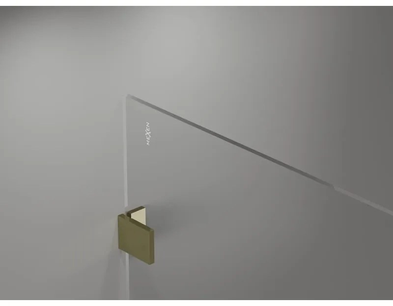 Mexen Lunar sprchová stena pravá 80 x 200 cm, 8mm číre sklo, zlatá lesklá, 830-080-000-50-00-P