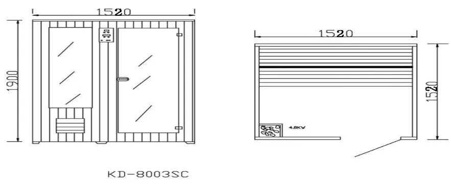 Sanotechnik - HELSINKI - fínska sauna pre 3 osoby 152x152 cm