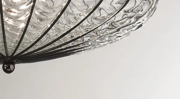 SIRU - Stropné svietidlo ACCADEMIA 3xE27/60W/230V číra/čierna benátske sklo