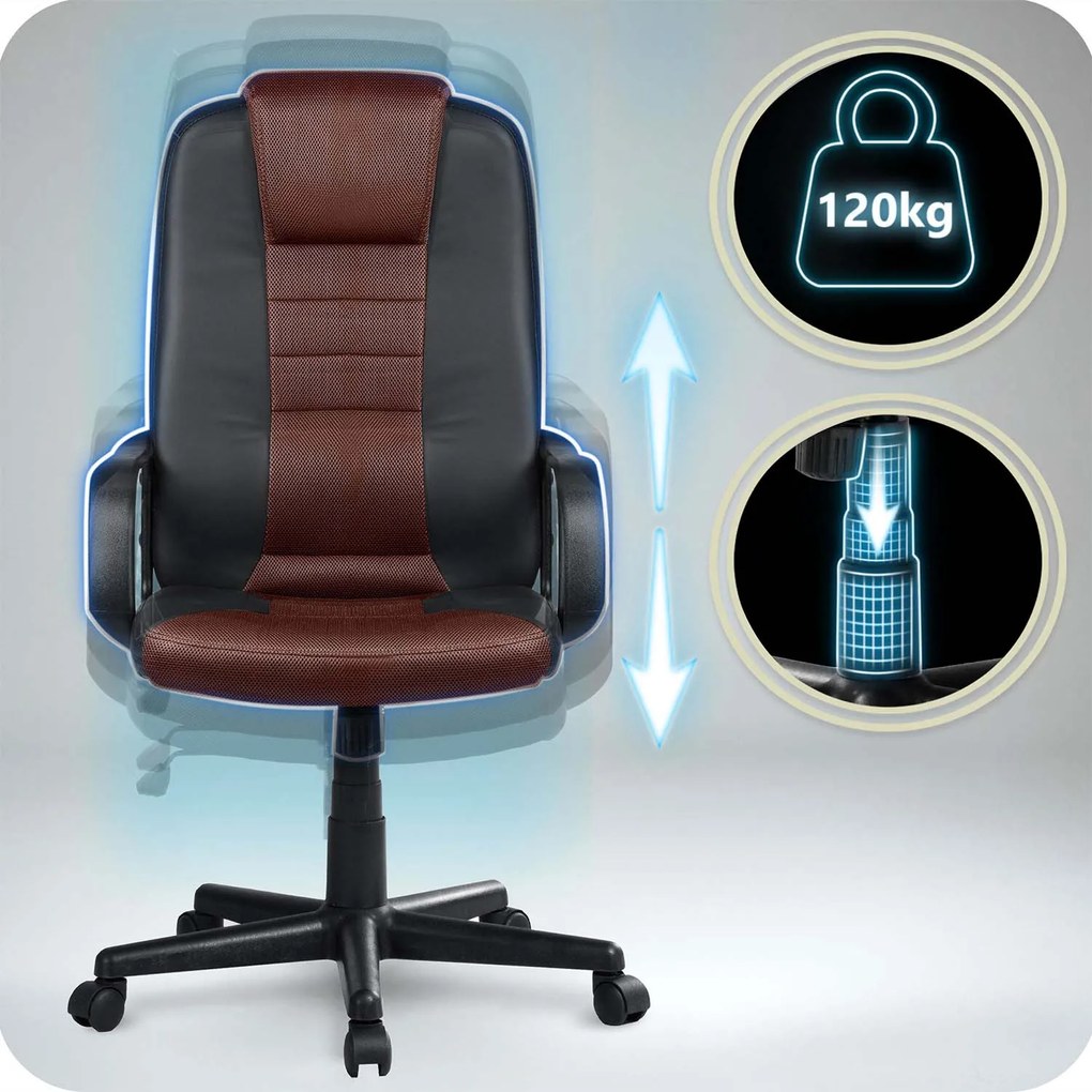 Otočná kancelárska stolička Sofotel 518B - čierna a hnedá