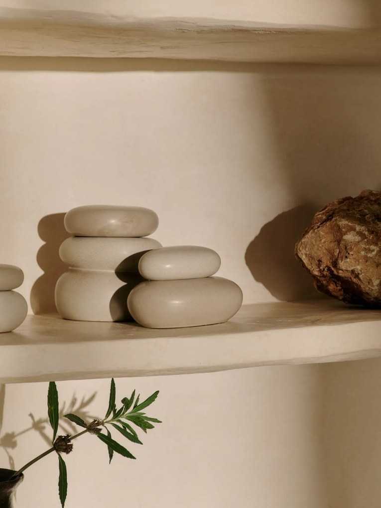 Ferm Living Úložná dóza Pebble Sand/Cream Large