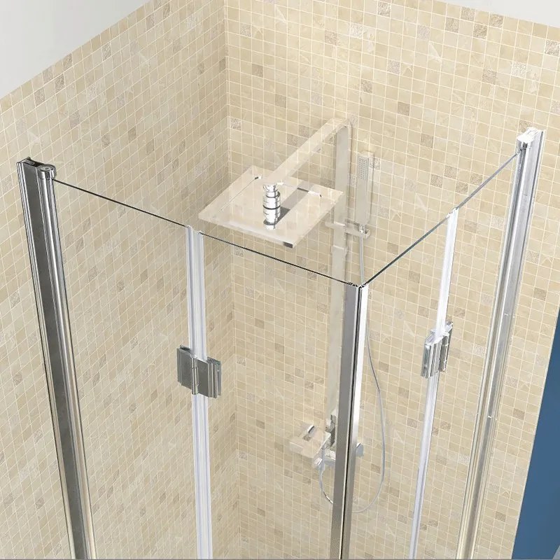 BPS-koupelny Štvorcový sprchový kút HYD-SK1290C 100x100 chróm/transparent + vanička HYD-SSV-ST06A biela