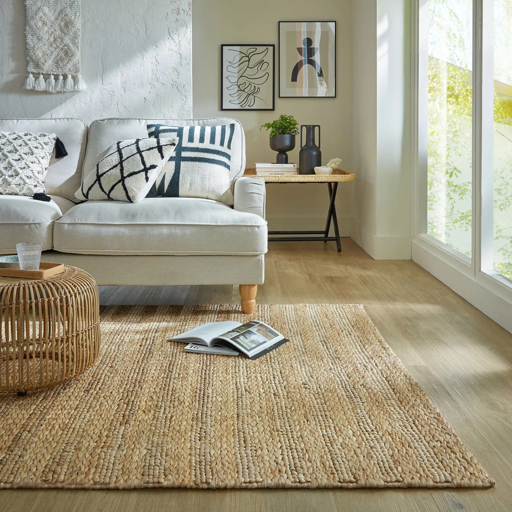 Kusový koberec Drew Braid Stripe Natural, 200x290, béžová, chodba / predsieň, Flair Rugs