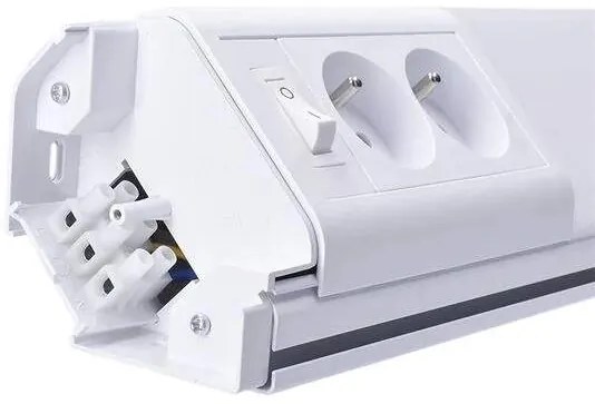 Solight LED kuchynské svietidlo, 2x zásuvka, vypínač, 10W, 4100K, 51cm