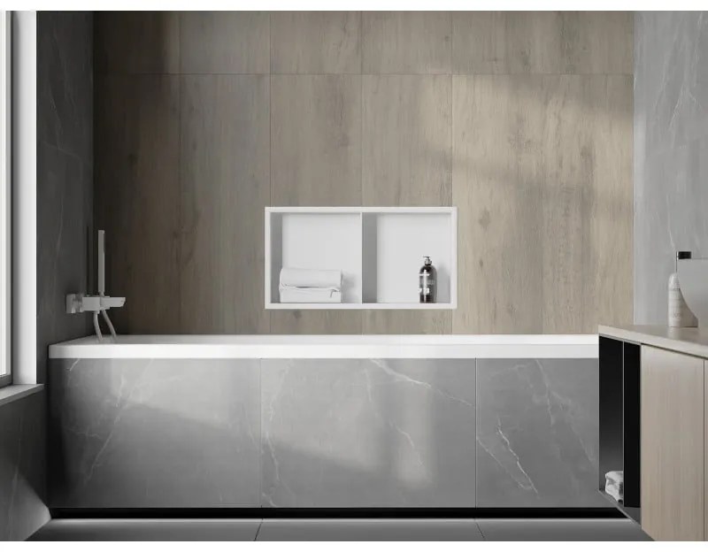 Mexen X-Wall-R, polička na zapustenie na obklad s golierom 60 x 30 cm, biela, 1920603010S