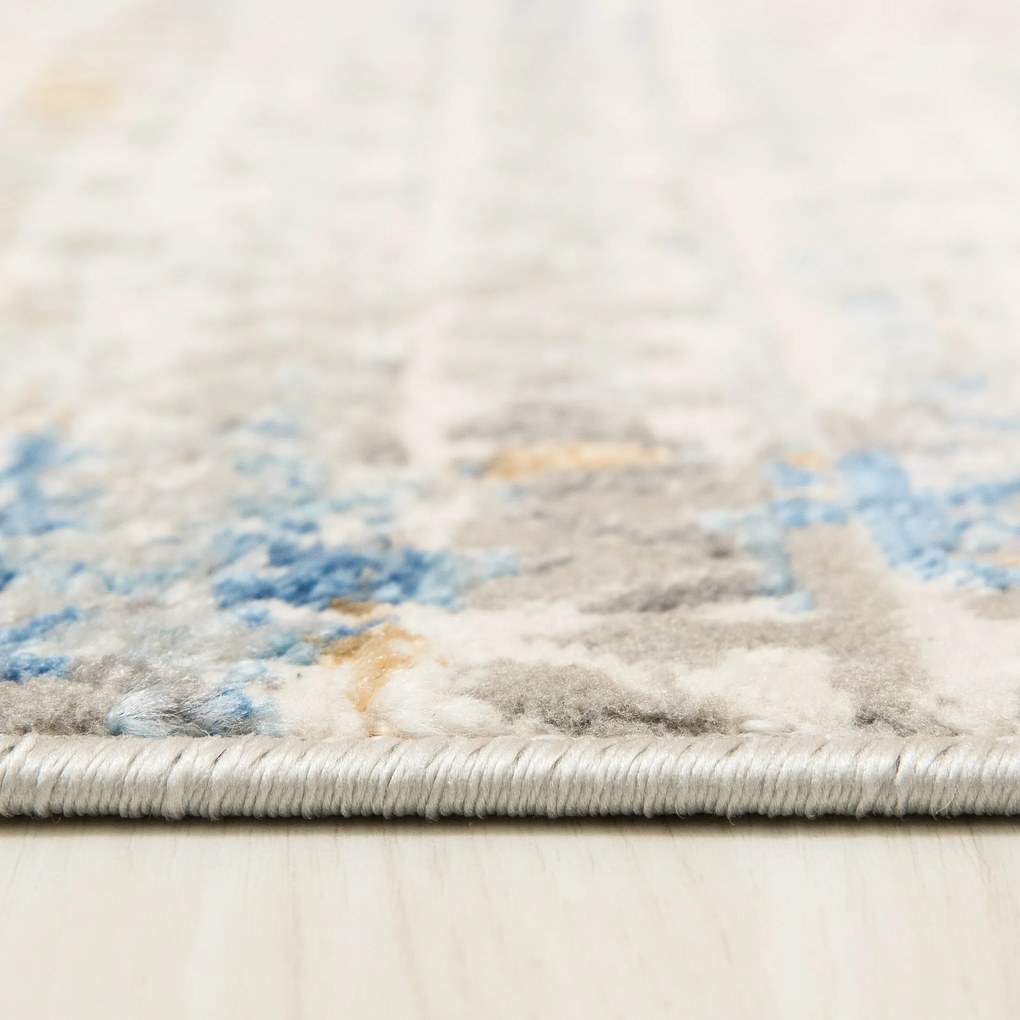 TA Koberec G494B WHITE/D_BLUE PORTLAND HIL Biely Obdĺžnikový Rozmer: 200x300 cm