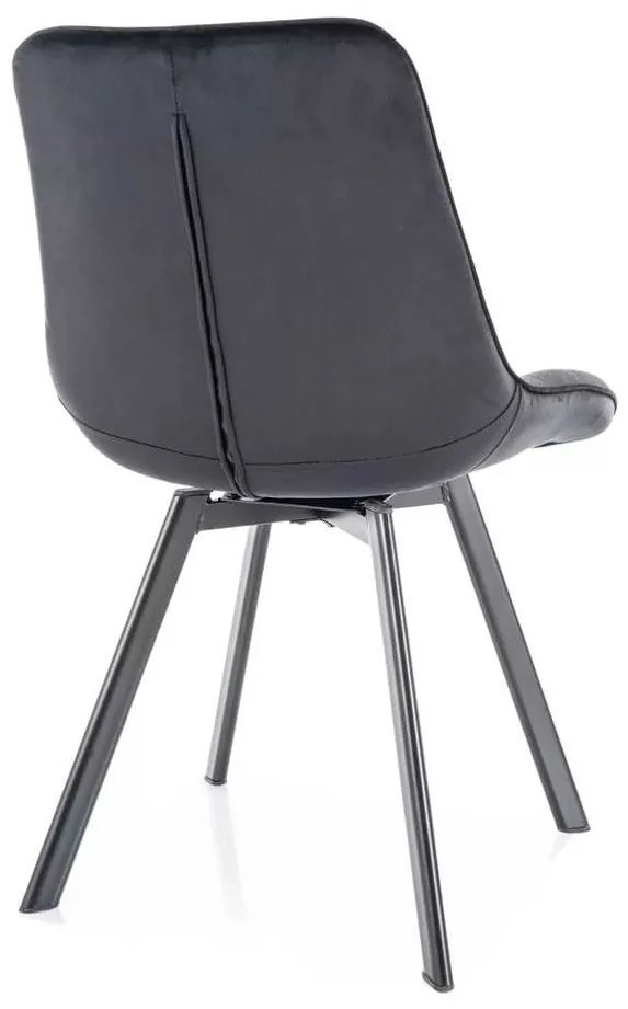 Jedálenská stolička Albons Velvet, čierna