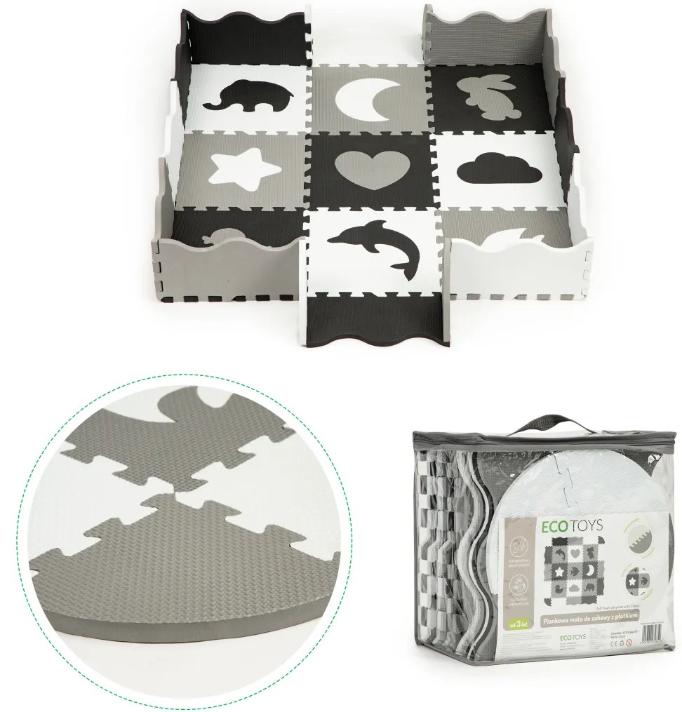 WELLHOX Hracia penová podložka pre deti "zvieratká a tvary"