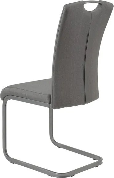 Jedálenská stolička Amber, šedá látka / ekokoža