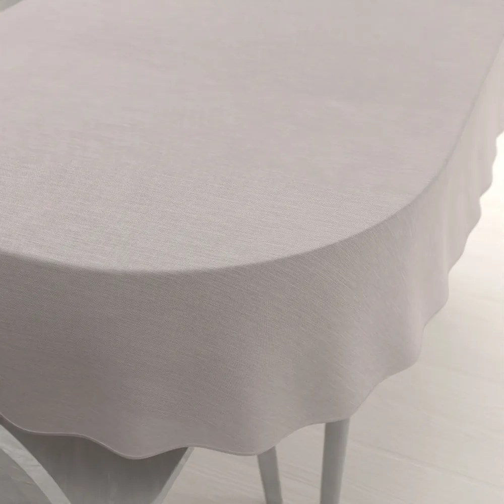 Biante Teflónový oválny obrus TF-066 Béžový režný 140x160 cm