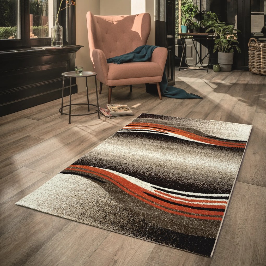 Spoltex, Kusový koberec Enigma New 307-78 orange, 200x290, oranžová, kancelária