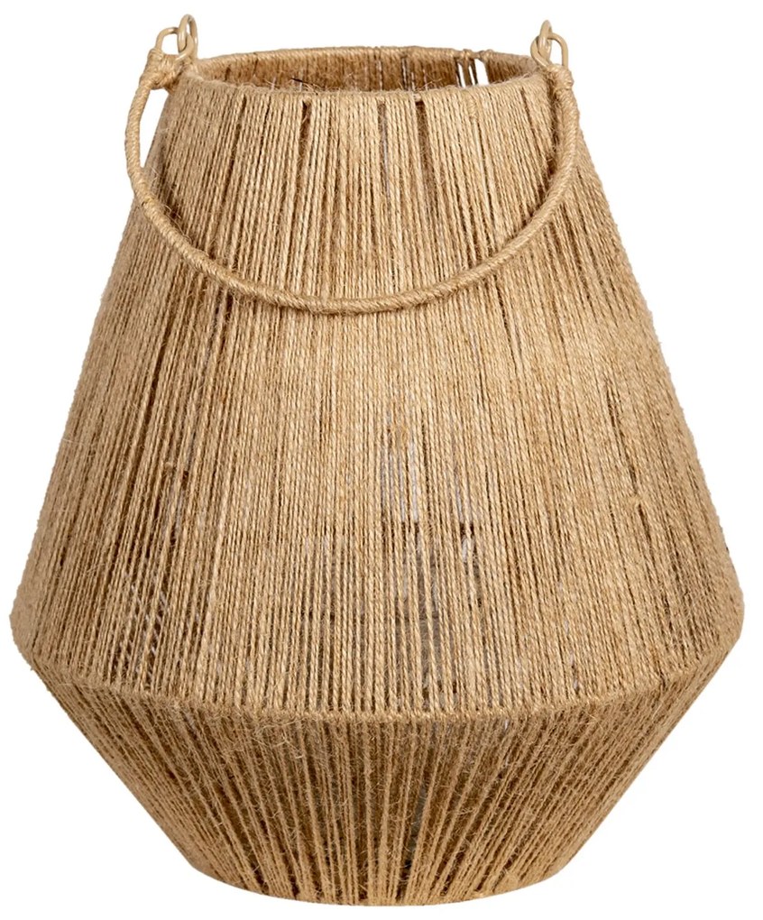Jutová lampáš v prírodnom prevedení Kairi - Ø 26*31 cm