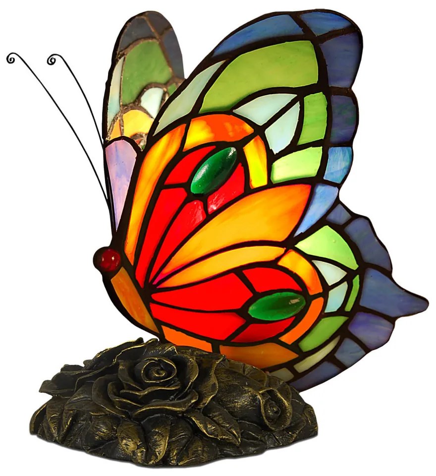 Vitrážová lampa 22.5*18.5*16 MOTÝĽ