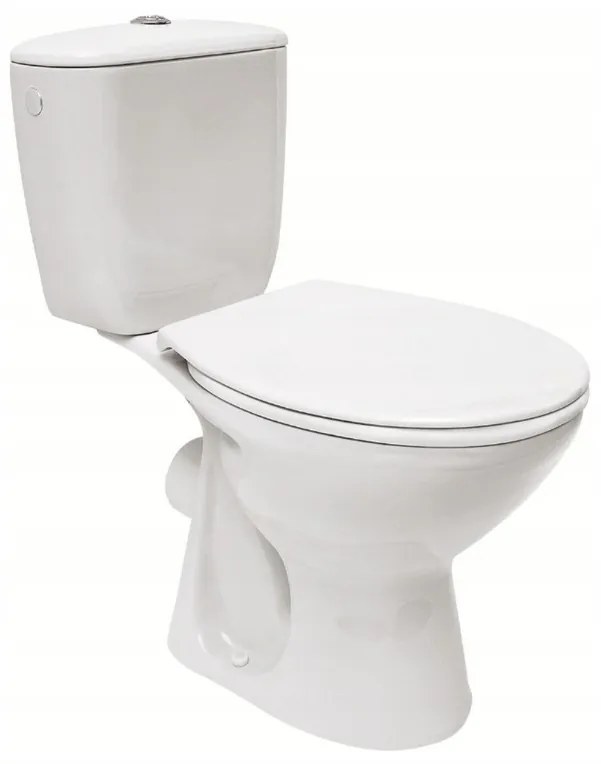 Cersanit President, kombi wc so splachovaním 3/6l, horizontálny odtok + s antibakteriálnym sedátkom z polypropylénu, biela, K08-028