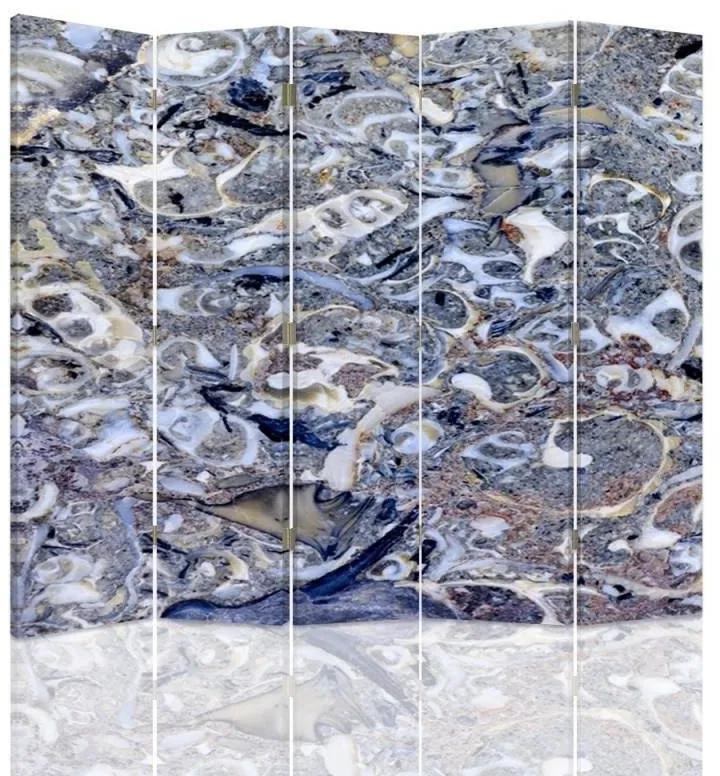 Ozdobný paraván, Mramorová mozaika - 180x170 cm, päťdielny, obojstranný paraván 360°