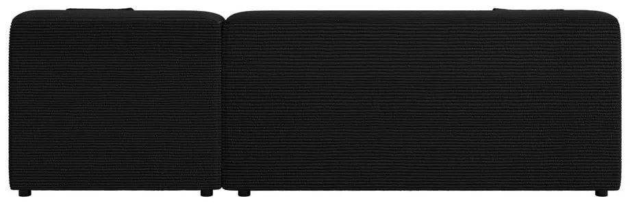 Čierna menčestrová rohová pohovka (pravý roh/s leňoškou) Martin – Ropez