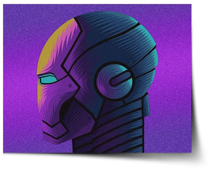 Sablio Plagát Iron Man Helma na fialovej - 60x40 cm