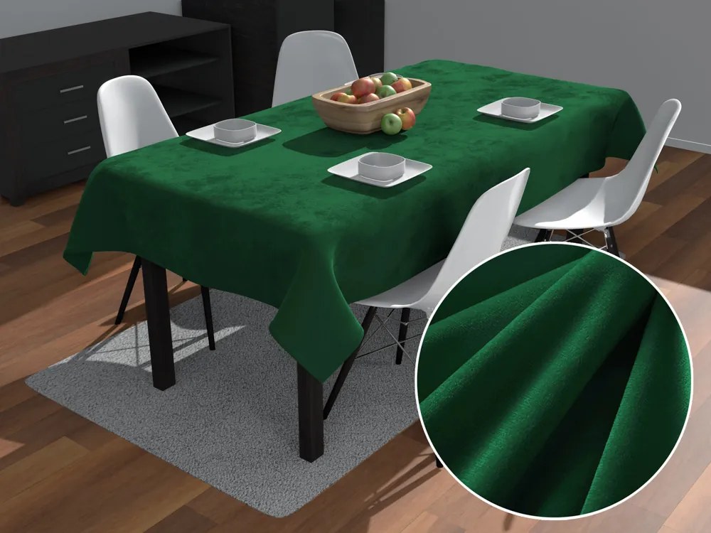 Biante Zamatový obdĺžnikový obrus Velvet Premium SVP-032 Zelený 120x140 cm