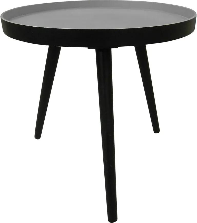 Čierny odkladací stolík WOOOD Sasha, ø 41 cm